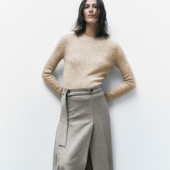 Zara nwt alpaca wool blend Classic sweater top pullover - Picture 3 of 4